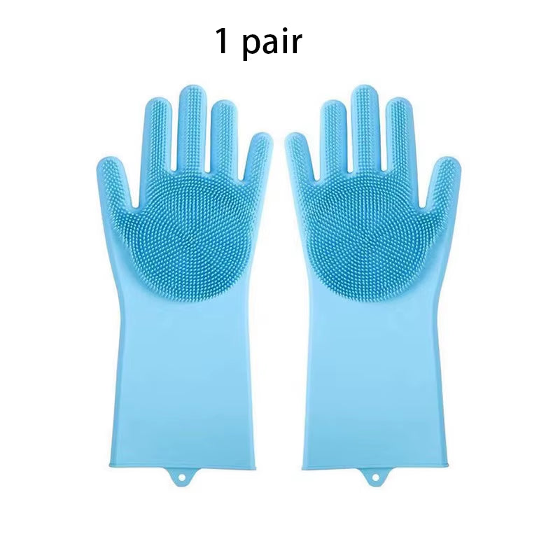 2Pcs Pet Grooming Cleaning Gloves Dog Massage Bathing Cleaning Glove Soft Silicone Hair Removal Glove Hand Skin Protection Glove