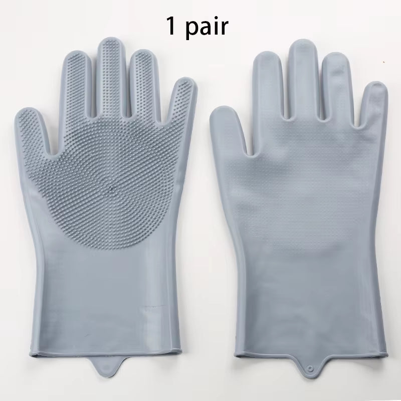 2Pcs Pet Grooming Cleaning Gloves Dog Massage Bathing Cleaning Glove Soft Silicone Hair Removal Glove Hand Skin Protection Glove