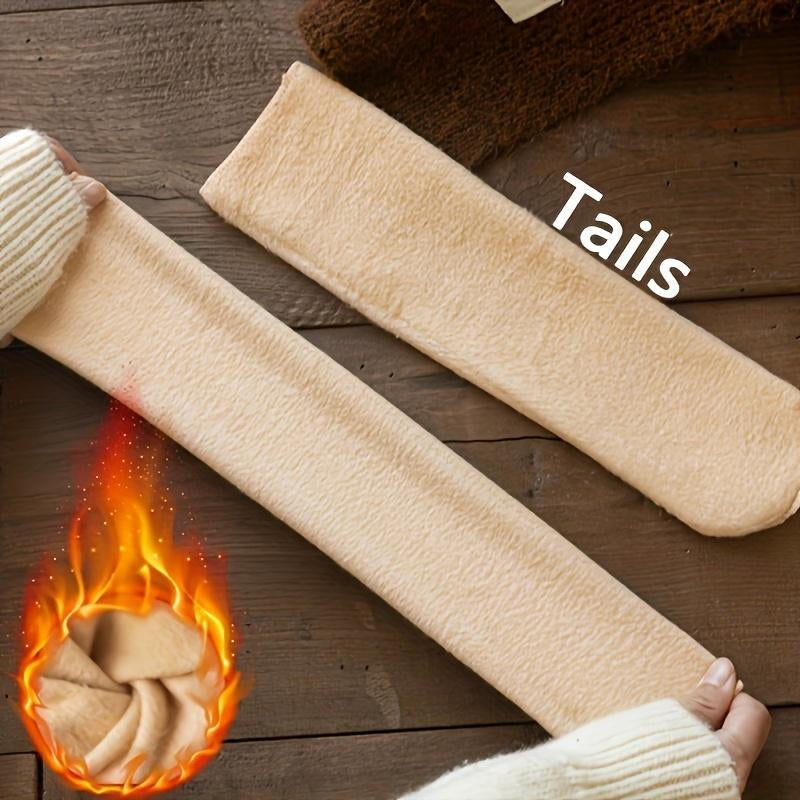 10Pcs/5 Pairs Autumn Winter Socks for Women Thickened Fleece Lined Cold-Proof Warm Self-Heating Snow Socks Unisex Floor Socks Mid-Calf Socks