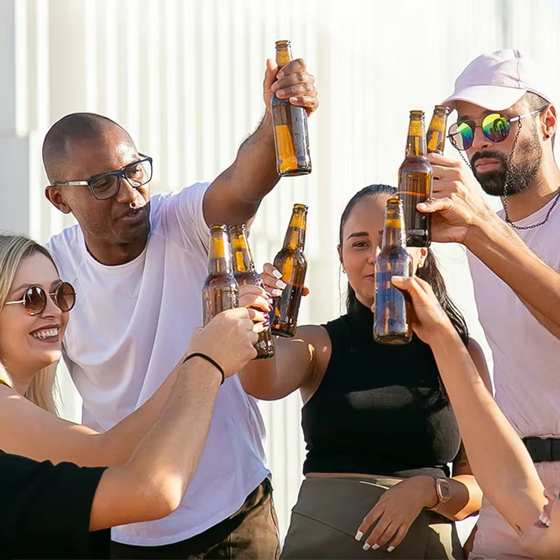 Magnet-Automatic Beer Bottle Opener Stainless Steel Wine Beer Soda Cap Push down Opener Kitchen Bar Tools No Damage Bottle Cap