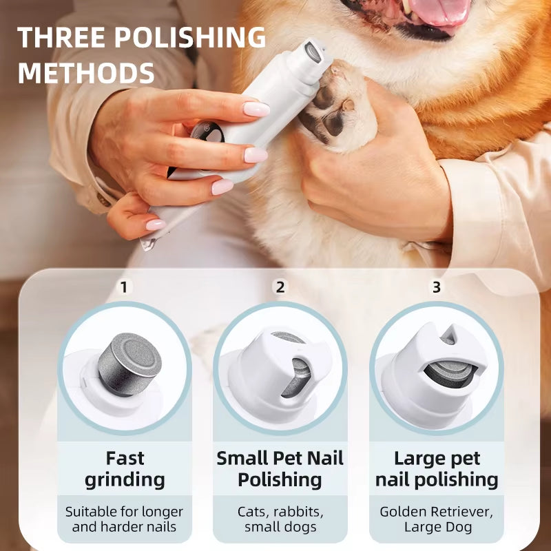 2 in 1 Electric Dog Nail Grinder & Partial Hair Trimmer for Dog Nail Grinders Pet Quiet Cat Paws Nail Grooming Trimmer Tools