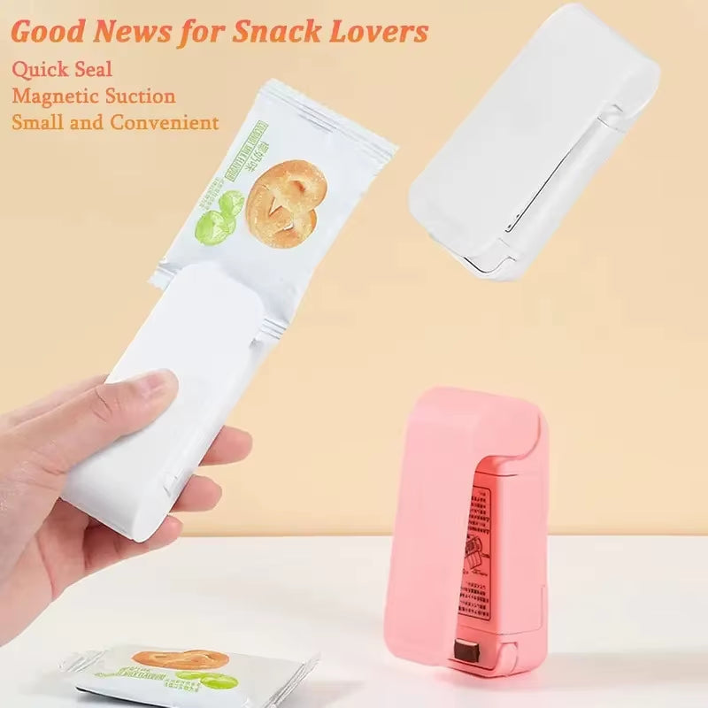 1Pc Kitchen Handheld Snack Sealer, Plastic Bag Sealer for Freshness, Easy-To-Use Kitchen Gadge,Portable Sealer Packaging